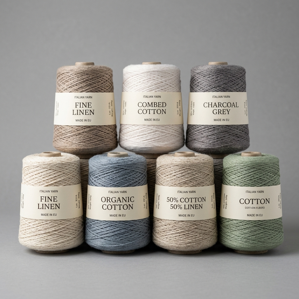 Yarn cones on racking inside a mill